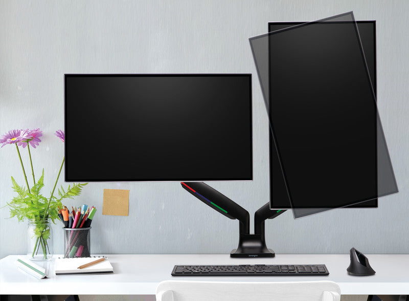 Kensington One Touch SmartFit – Monitorarm, 2 Monitore, Tischklemme, bis 34", VESA 75 × 75/100 × 100 mm, 9 kg