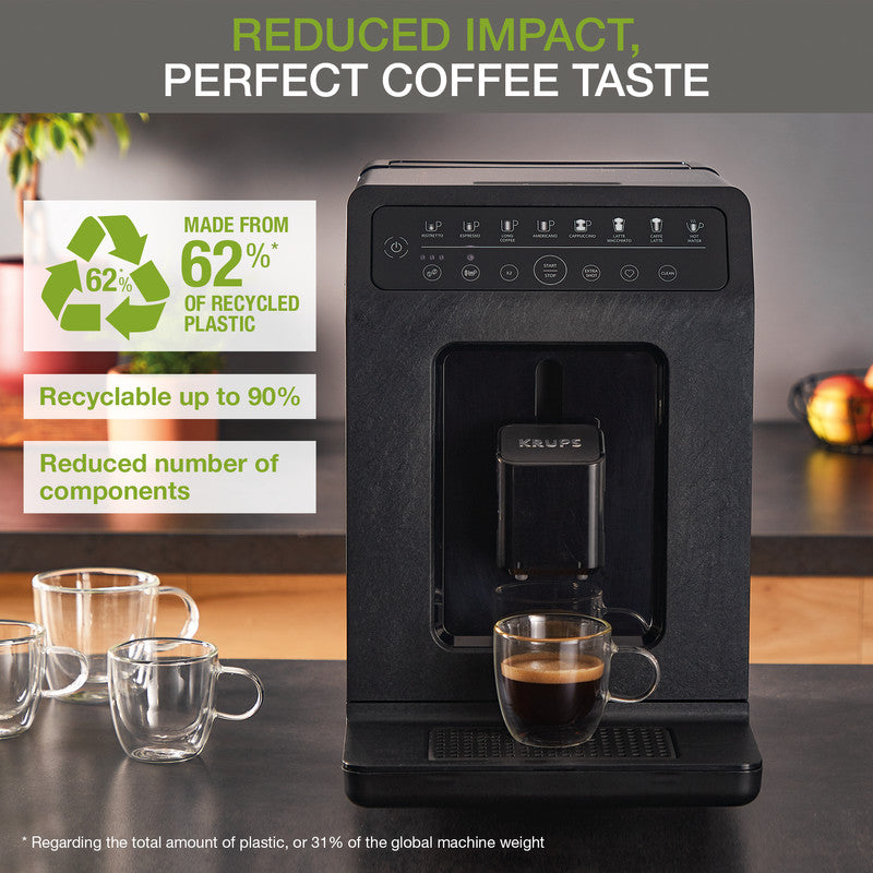 Krups Kaffeevollautomat – 2,3 l, 260 g, 2 Tassen, Schwarz