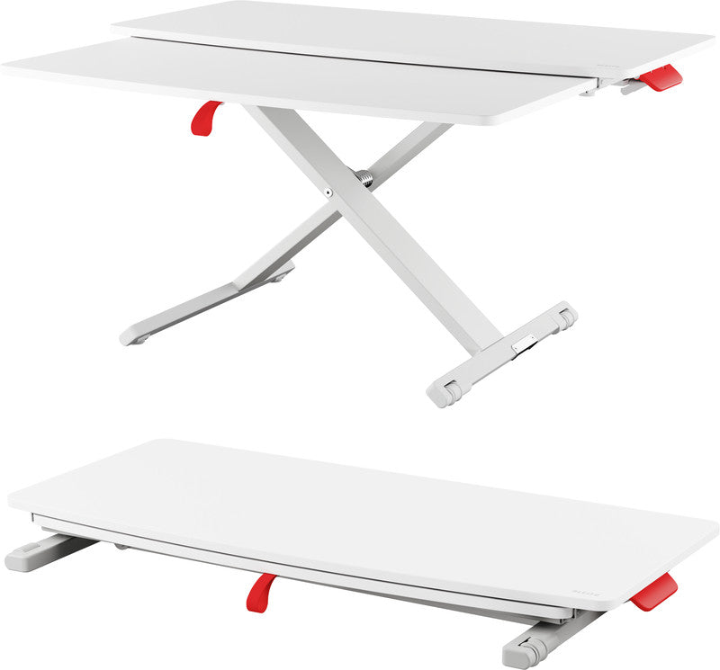 Leitz Stehtisch – 42 × 80 × 7,2-38 cm – grau – höhenverstellbar