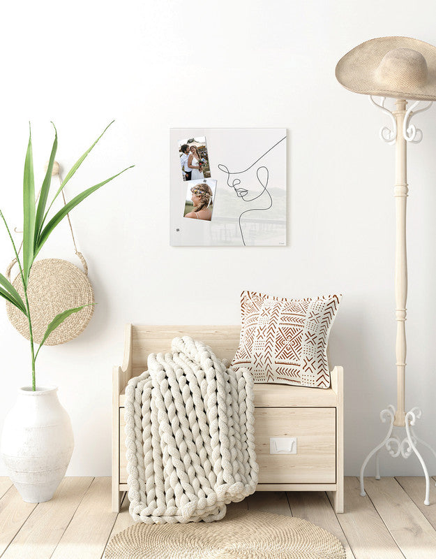 Sigel Whiteboard – 48 × 48 cm, Glas, magnetisch, Wandmontage, inkl. Magnete, Montagesatz