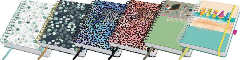 Sigel Notizbuch, punktkariert, Spiralbindung, Karton, 240 Seiten, perforiert, 120 g/m² – mehrfarbig