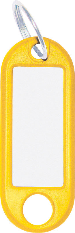 Wedo Schlüsselschild – Gelb, Beschriftungsfeld 32 × 14 mm, Kunststoff, B 21 × H 52 mm, 10 Stk.