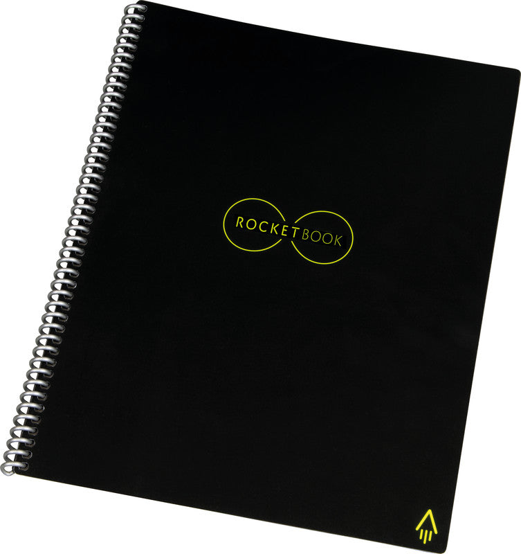 Rocketbook Spiralbuch, Spiralbindung, Hardcover, 32 Seiten, 90 g/m² – Schwarz, für ROCKETBOOK App