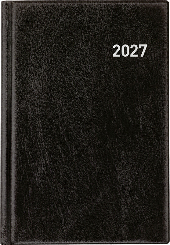 Biella Terminia Geschäftsagenda – 1 Woche/2 Seiten, gebunden, 14,5 × 20,5 cm, 2027, schwarz, FSC