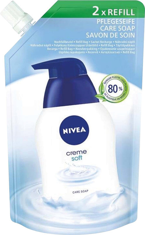 NIVEA Seife – Kunststoff, weiss, Nachfüllpackung, 500 ml, mild duftend