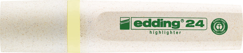 Edding EcoLine Textmarker Pastellgelb – Keilspitze, 2–5 mm, nachfüllbar, Blauer Engel