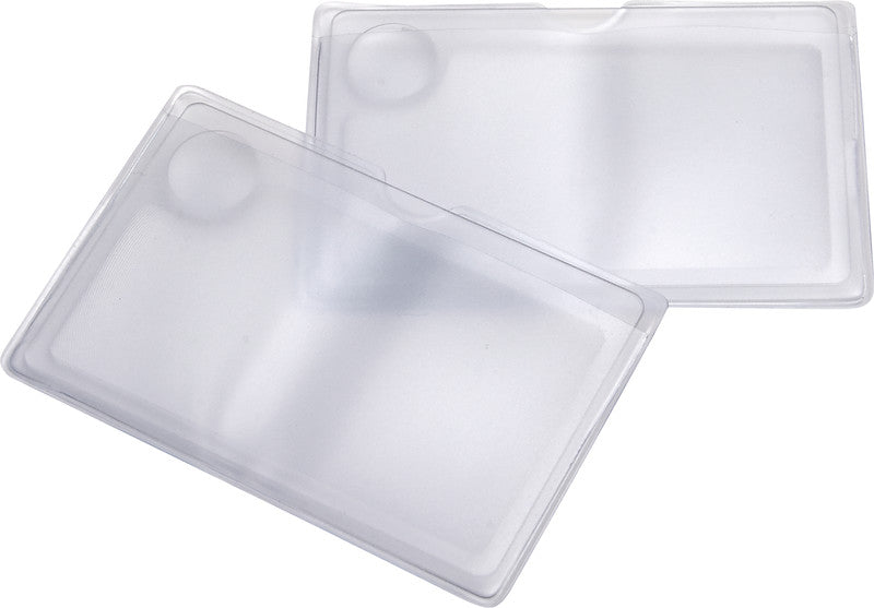 Carson Kreditkarten-Lupe (Fresnel) – 2,5× (Spot 6×), transparent, 2er-Set