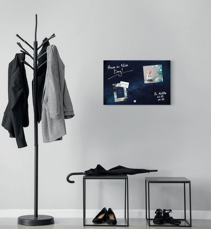 Sigel Whiteboard – 60 × 40 cm, Glas, magnetisch, Wandmontage, inkl. SuperDym Magnetwürfel, Montagesatz