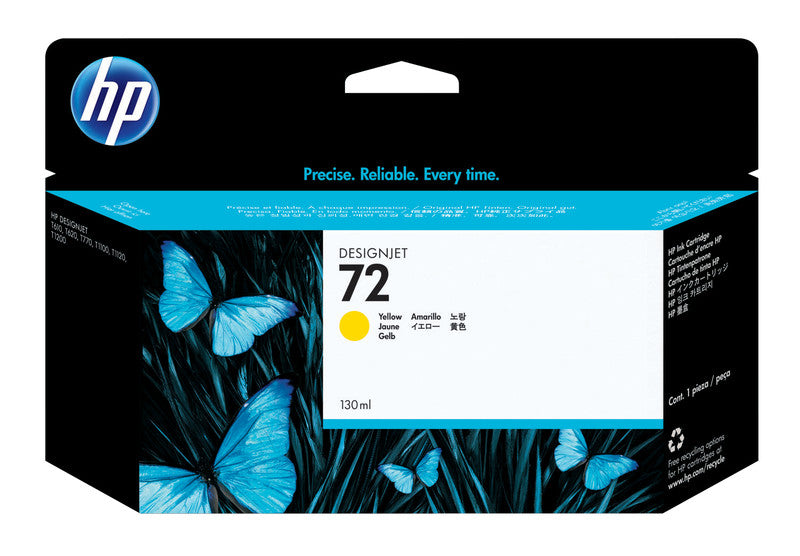 HP Tintenpatrone 72, Gelb – für Inkjetdrucker/Multifunktionsgeräte