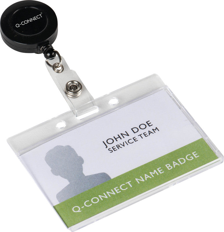 Q-CONNECT Ausweishalter – 600 mm, schwarz, Metall, für Namensschilder