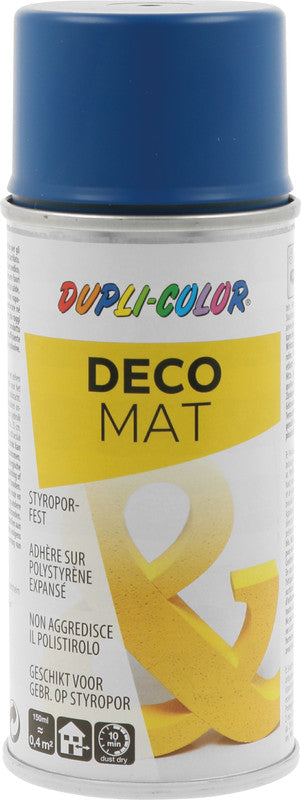Dupli-color Deco Mat – Farbspray – Enzianblau, matt, 150 ml, für Styropor, Metall & Glas
