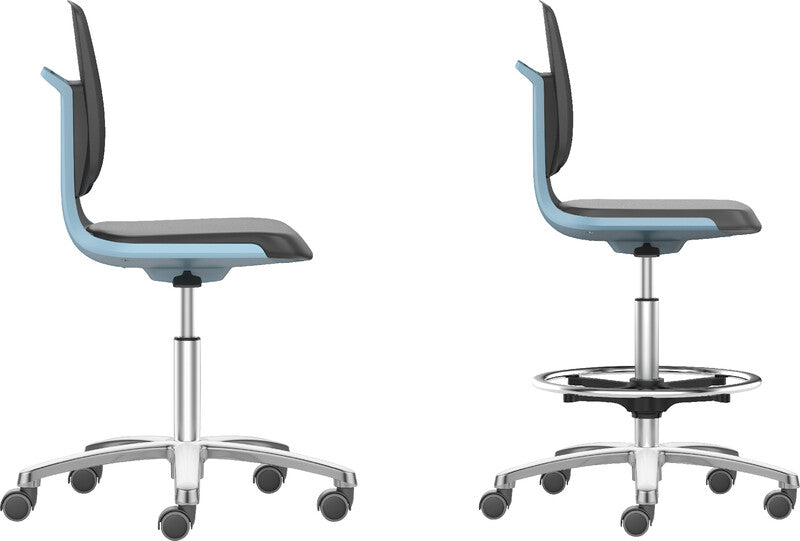 Bimos LIMBOS Labsit Bürostuhl – Kunstleder – Schwarz/Blau, 3D-Flexfunktion, 45–65 cm