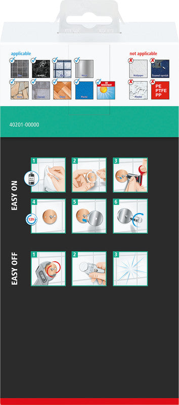 TESA Aluxx Duschablage – Klebemontage – 25 × 9,2 × 12,5 cm – Chrom – Aluminium