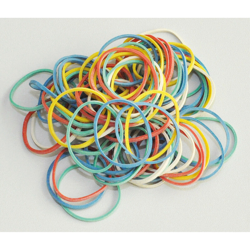 Q-Connect – Gummibänder – farbig sortiert, Naturkautschuk, 25 g