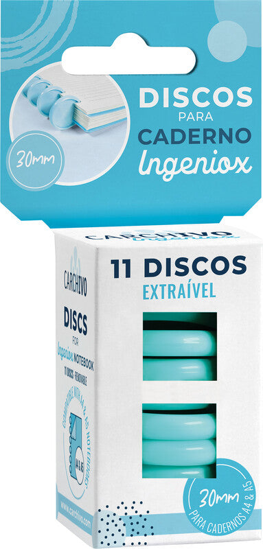 Carchivo Bindedisc-Ringe – für Ingeniox – Ø 30 mm, Minze, ABS – 11 Stk.