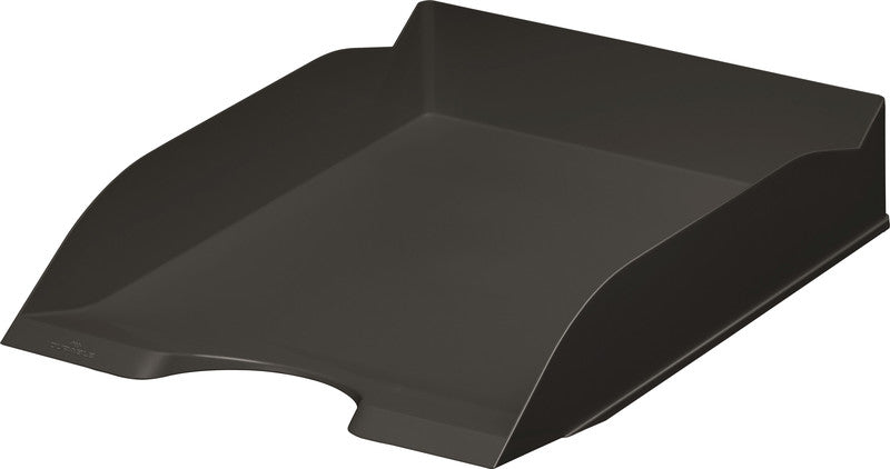 Durable Briefkorb – für A4, C4, stapelbar, mit Griffausschnitt, matt, schwarz, B 253 × H 63 × T 337 mm