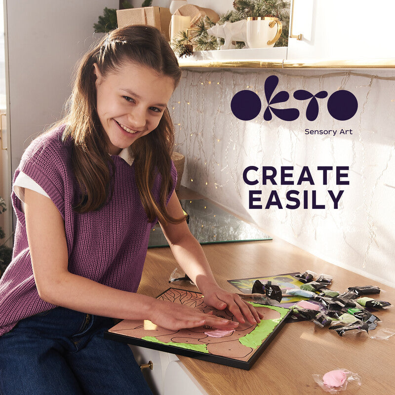 Okto Sensory Art – Modelliermasse-Set Malen nach Zahlen – ab 5 Jahren – 14 Modelliermassen – 290 × 290 mm