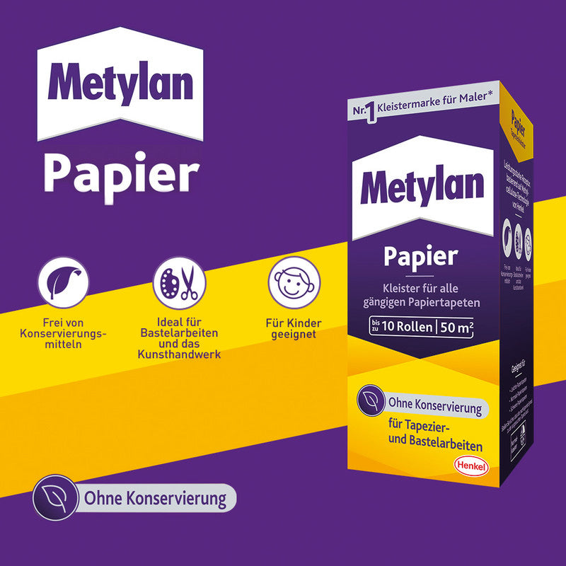 Metylan Bastelkleber – 125 g – weiss – auswaschbar, tropffrei – für Basteln