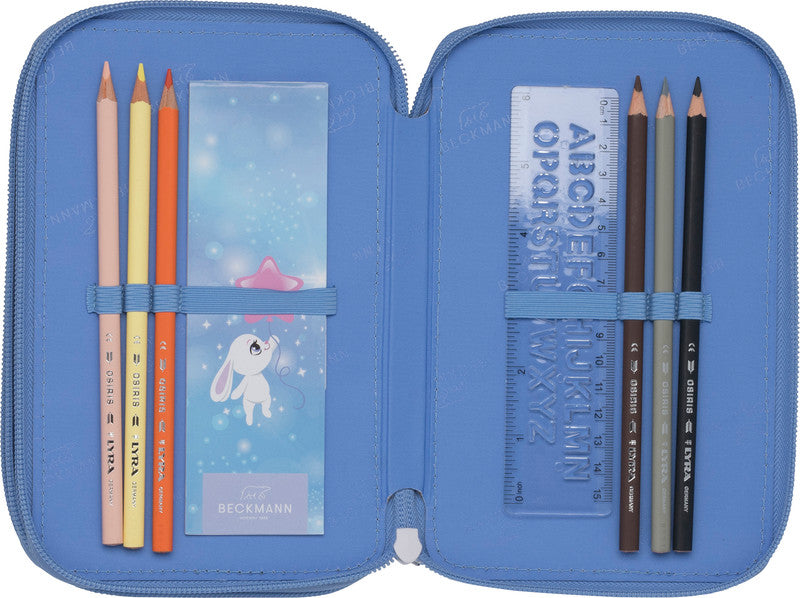 Beckmann Klassisches Dreifach-Etui, gefüllt, 27-teilig – Star Princess – Kunststoff – 13 × 20,5 × 7 cm