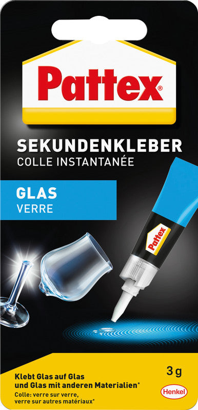 Pattex Sekundenkleber – Tube, permanent, transparent, lösemittelfrei, wasserfest, schnelltrocknend, für Glas