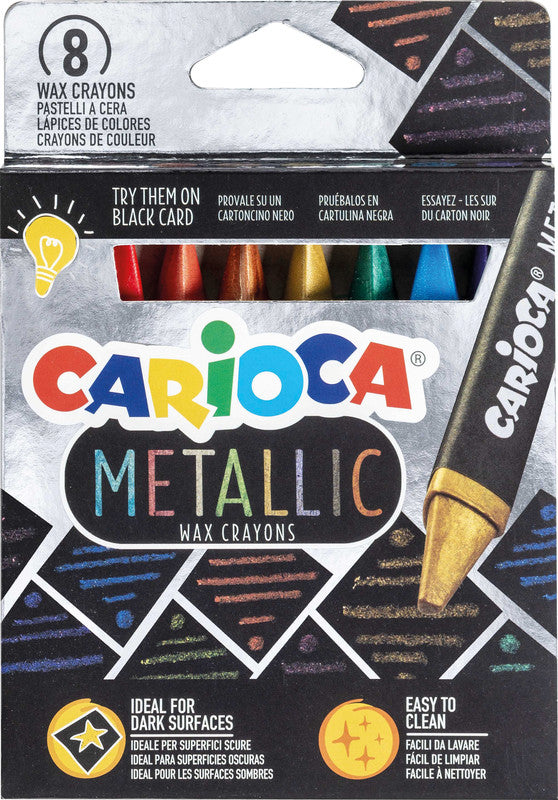 Carioca Wachsmalstifte Maxi – Metallic – 8 Stück