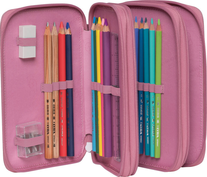 Beckmann Klassisches Dreifach-Etui, gefüllt – Furry – Kunststoff – 13,0 × 20,5 × 7,0 cm