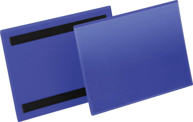 Durable Kennzeichnungstaschen – 148 × 210 mm, blau, wiederablösbar, magnetisch, für A5 quer