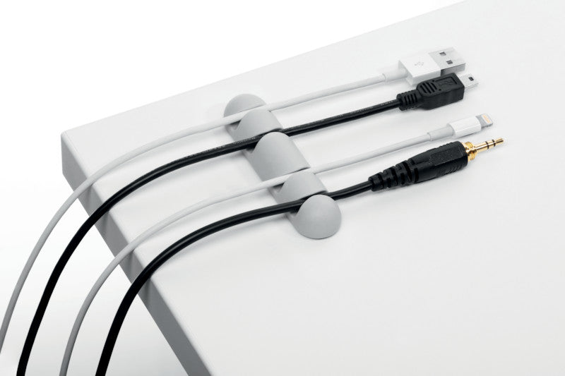 Durable Cavoline Kabel-Clip – Kunststoff, Grau, Selbstklebend, für Telefon- und USB-Kabel bis Ø 5 mm