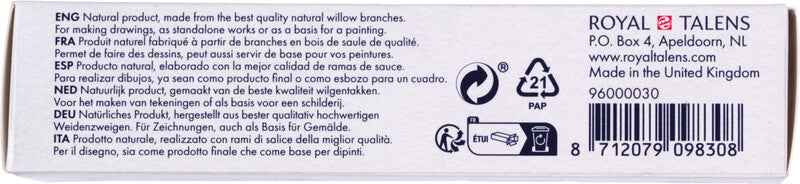 Talens Zeichenkohle – Schwarz, Ø 5–6 mm, 25er-Pack, geruchsarm