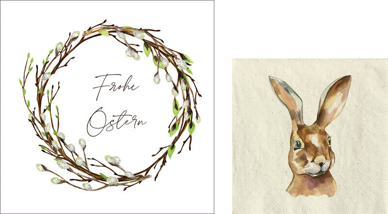 Fasana Servietten Sir Rabbit – 33 × 33 cm – 3-lagig, Tissue – 20 Stk., FSC
