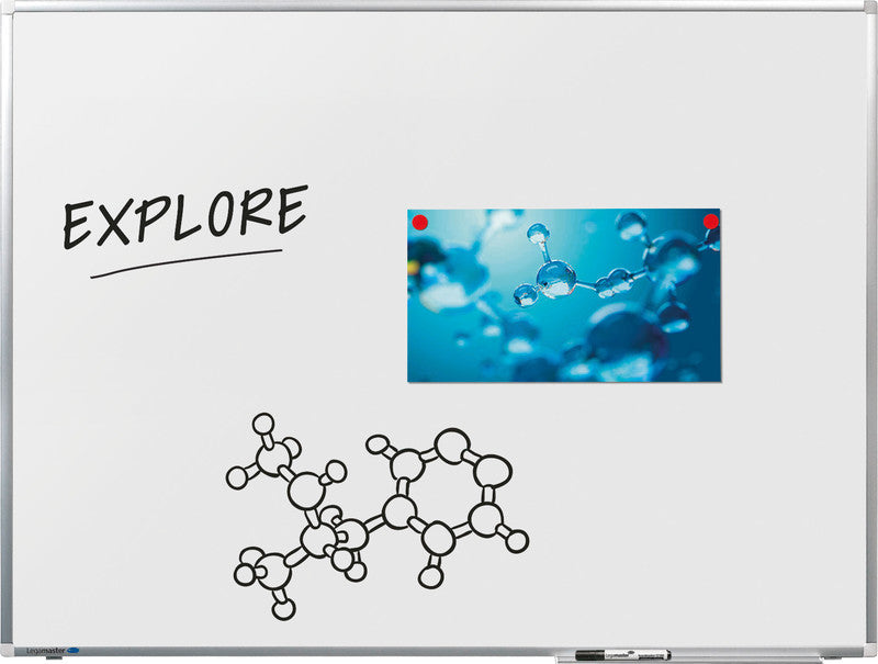 Legamaster Whiteboard – 60 × 45 cm, Emaille, magnetisch, Aluminiumrahmen, inkl. Stifteablage, Montagesatz