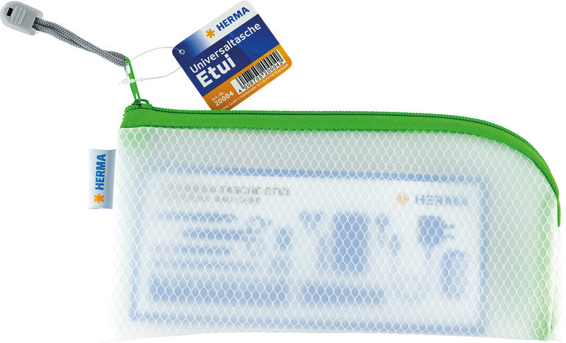 HERMA Reissverschlusstasche – 110 × 230 mm, Kunststoff, Grün – 1 Stück