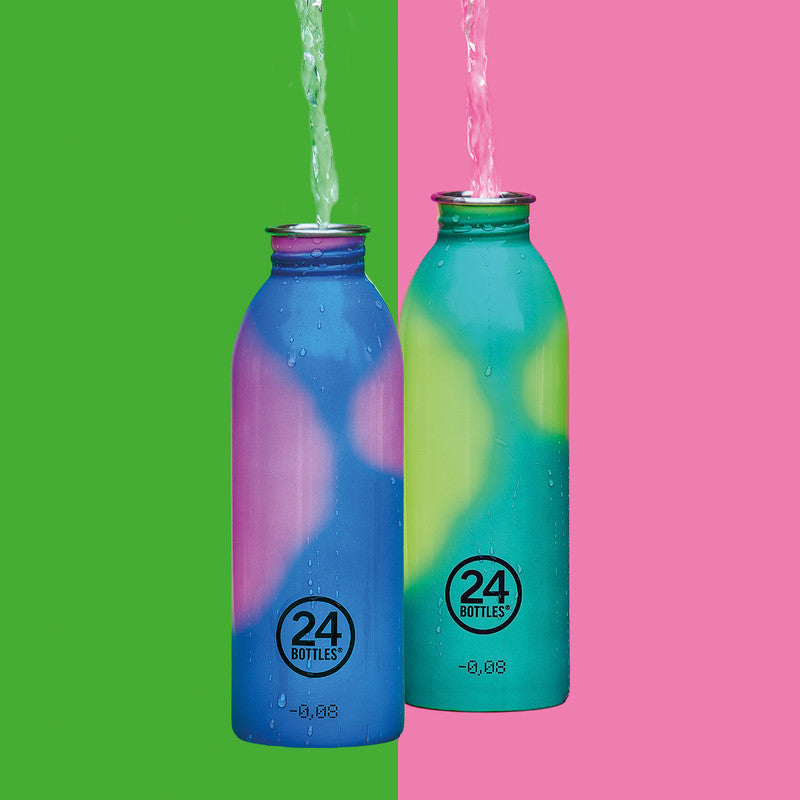 24Bottles Trinkflasche Urban Reactive – 5 dl – Edelstahl, Schraubverschluss, auslaufsicher – Pink/Blau