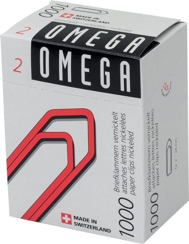 Omega Büroklammern – 24 mm – Metall – Silber – 1000 Stück