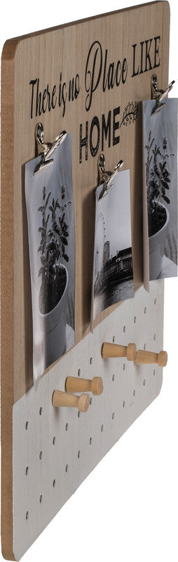 Out oft the blue Out of the Blue Steckbrett There is no place like home, mehrfarbig, Holz, 41 × 35 × 4 cm, 3 Clips für Fotos
