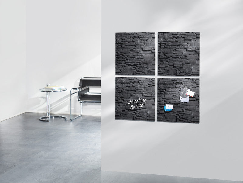 Sigel Whiteboard – 48 × 48 cm, Glas, magnetisch, Wandmontage, inkl. Montagesatz