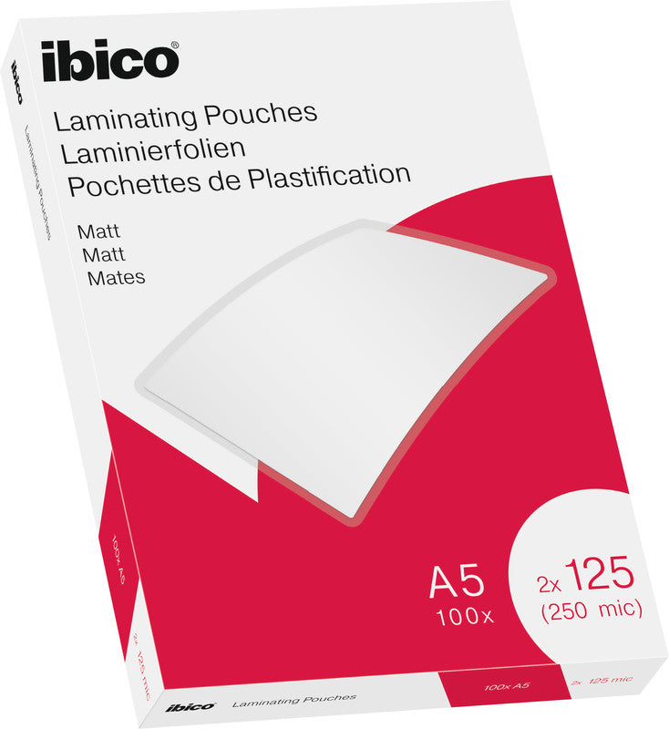 Ibico Laminierfolien A5 matt – 125 µm, 154 × 216 mm, 100 Stk.