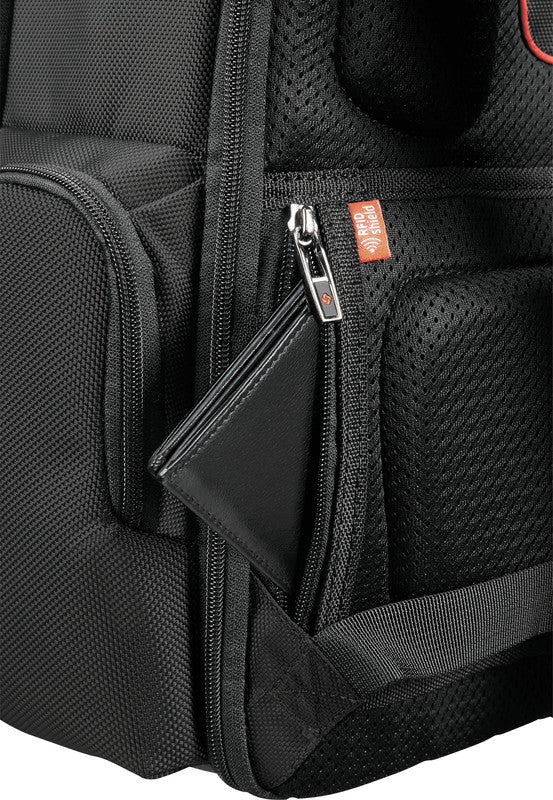 Samsonite Pro-DLX 5 3V Notebook-Rucksack – 20 l, RFID-Fach, Aufsteckfunktion, Nylon, Schwarz