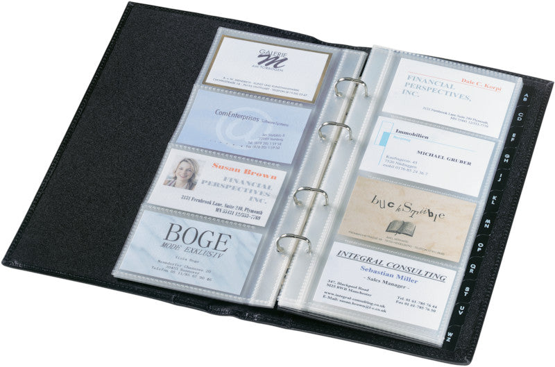 Sigel Visitenkartenalbum – Leder, Schwarz, 160×35×275 mm