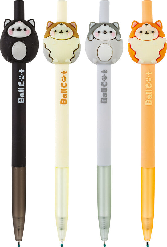 Centrum BallCat Kugelschreiber – Blau, Spitze 0,5 mm, Druckmechanik, Kunststoff, Schaftfarben sortiert