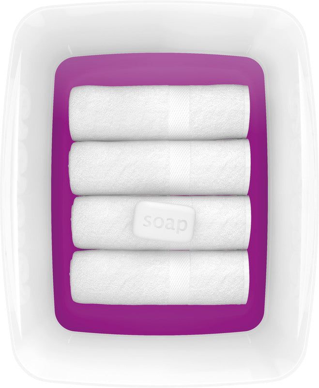 Leitz Aufbewahrungsbox MyBox – Kunststoff, weiss/violett, 31,8 × 19,8 × 38,5 cm