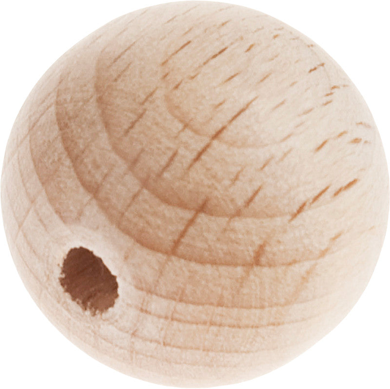 Noname Holzperlen – Ø 15 mm, Loch-Ø 3–4 mm, natur, 20 Stk.