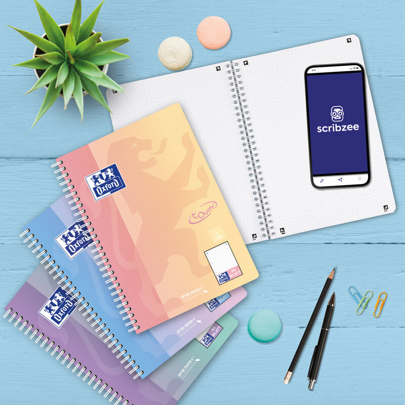 Elba Collegeblock – B5 – Abgerundete Ecken, Kompatibel mit SCRIBZEE App, Violett/Grün, EU Ecolabel