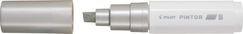 Pilot Pigment-Marker Pintor – Keilspitze 8 mm – Silber Metallic – Deckend