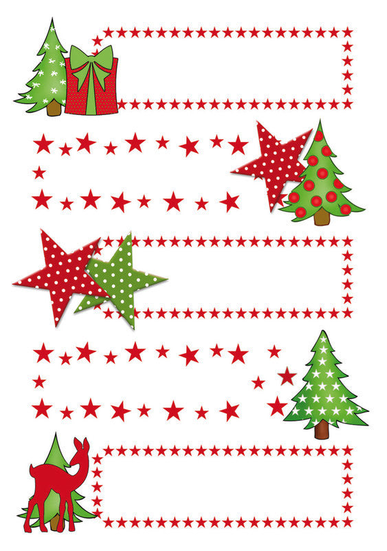 HERMA Schmucketiketten Decor Weihnachten – 84 × 120 mm – mehrfarbig – 10 Stk.