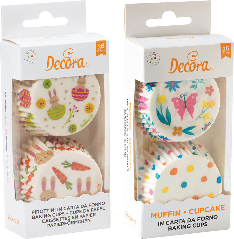 Decora Backförmchen – ofenfest bis 220 °C – Papier, mehrfarbig – Ø 5 × 3,2 cm – 36 Stück