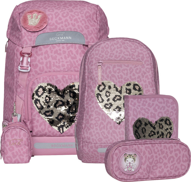 Beckmann Classic Schulrucksack 1st – 6-teilig – Furry, mit Leuchteffekt