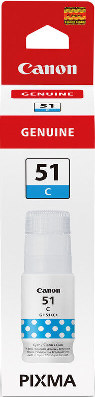 Canon Tintenpatrone GI-51, cyan, ca. 70 ml – für Inkjetdrucker und Multifunktionsgeräte