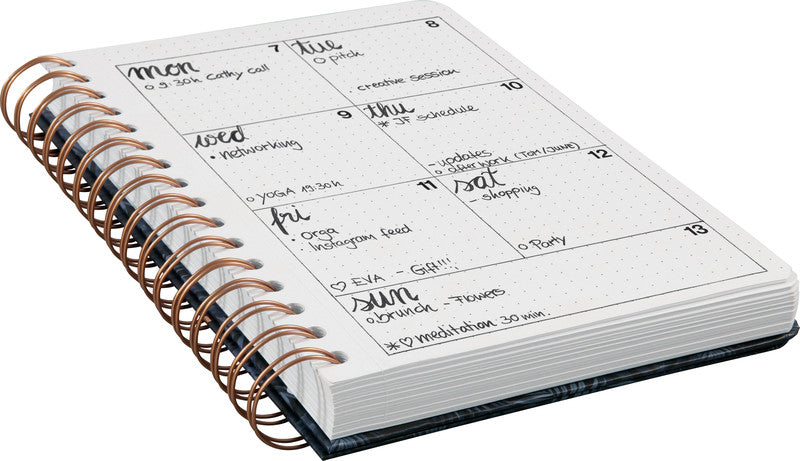Sigel Notizbuch, 162 × 215 mm, punktkariert, Spiralbindung, 120 Seiten, perforiert, 100 g/m² – mehrfarbig