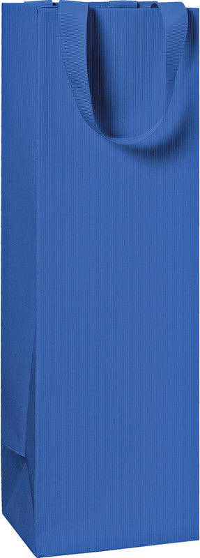 Stewo Flaschentüte – Dunkelblau, Papier, Strukturprägung, FSC-zertifiziert – 110 × 360 × 105 mm